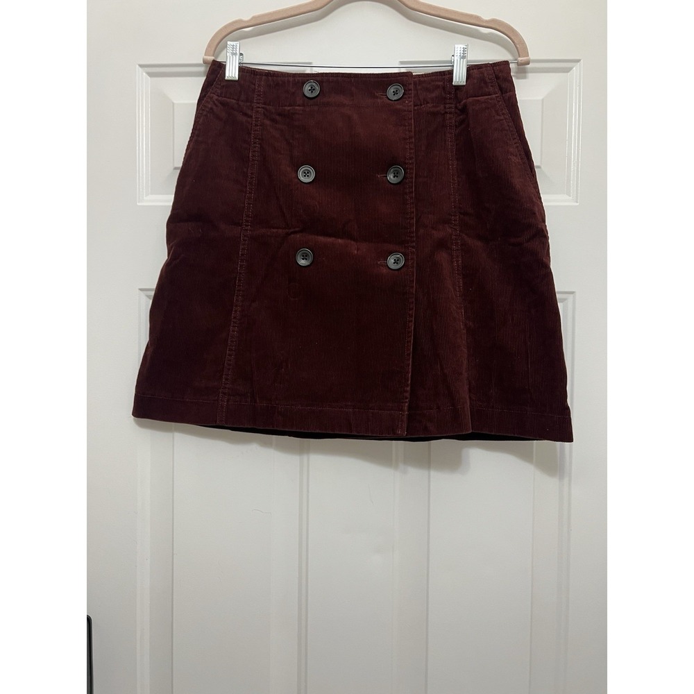 Uniqlo Size 10 Cranberry Mini Corduroy Skirt Casual Office Wear Academia